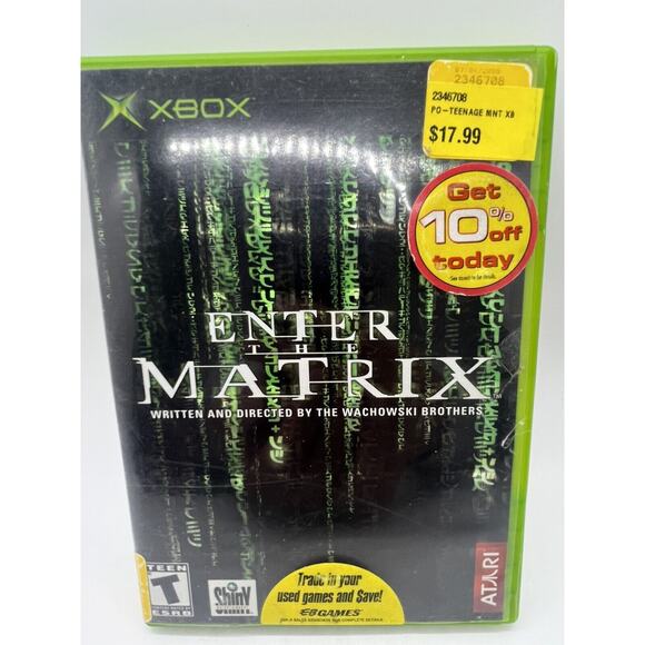 Enter the Matrix (Microsoft Xbox, 2003) Complete In Case CIB - Tested - Picture 2 of 11